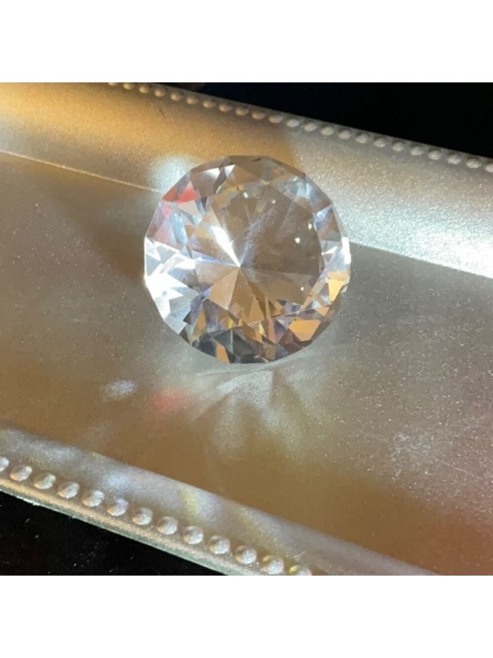 Crystal Paperweight Diamond Faceted Home Decor